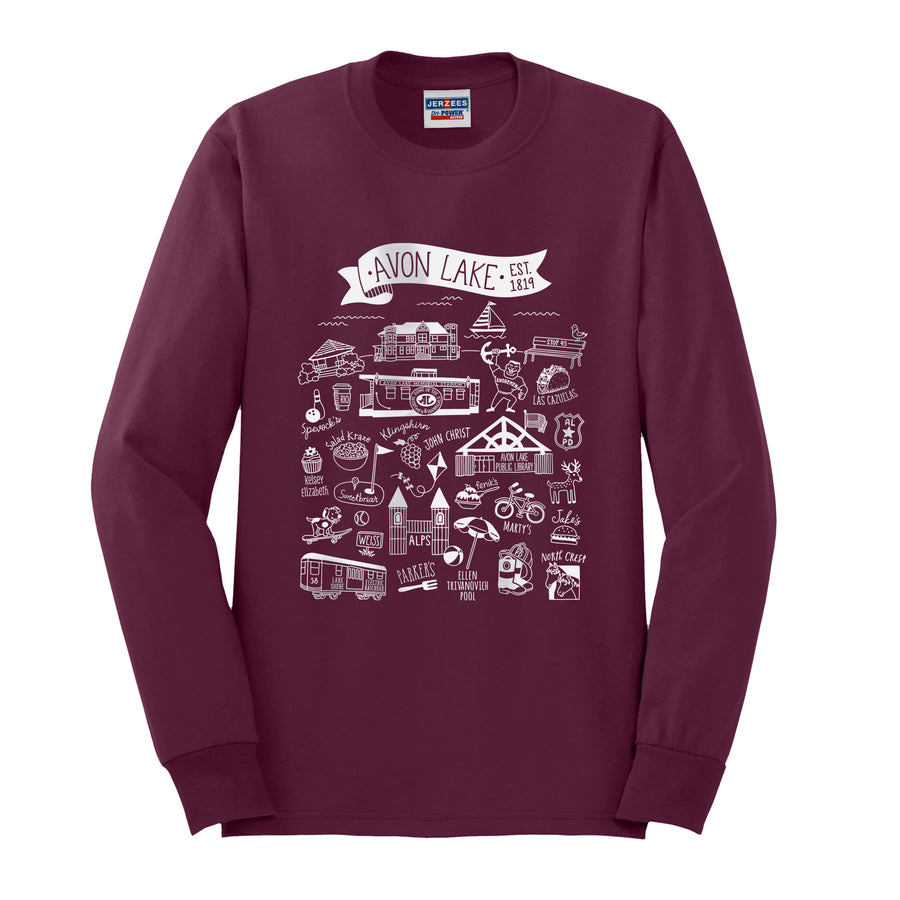 Avon Lake Favorite Places Long Sleeve T-Shirt