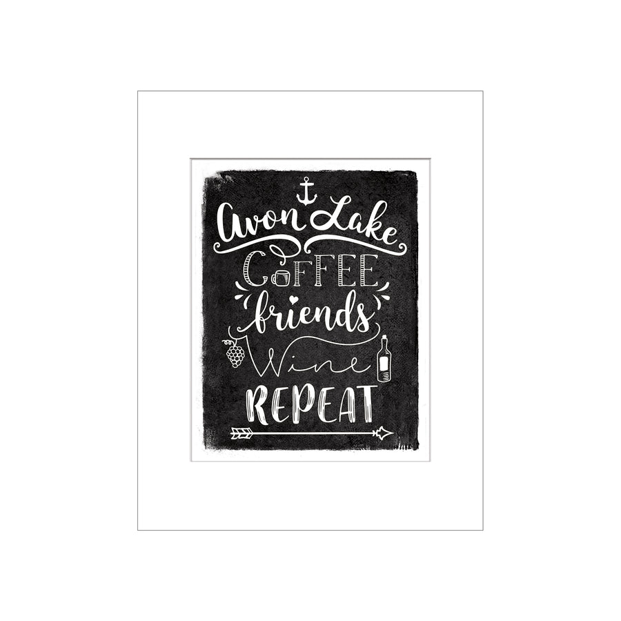 Avon Lake Coffee Friends Wine Print