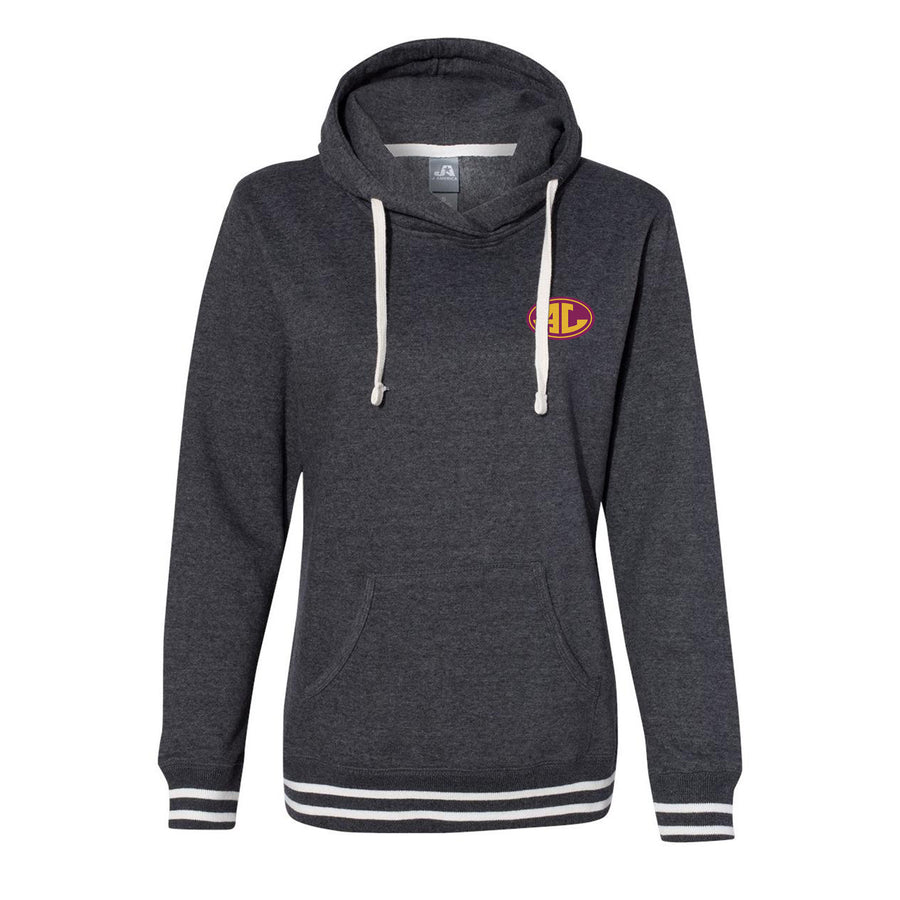 Ladies' Charcoal Striped Trim Hoody